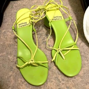 Worn once! Great condition! Jeffery Campbell-lime green 💚💚